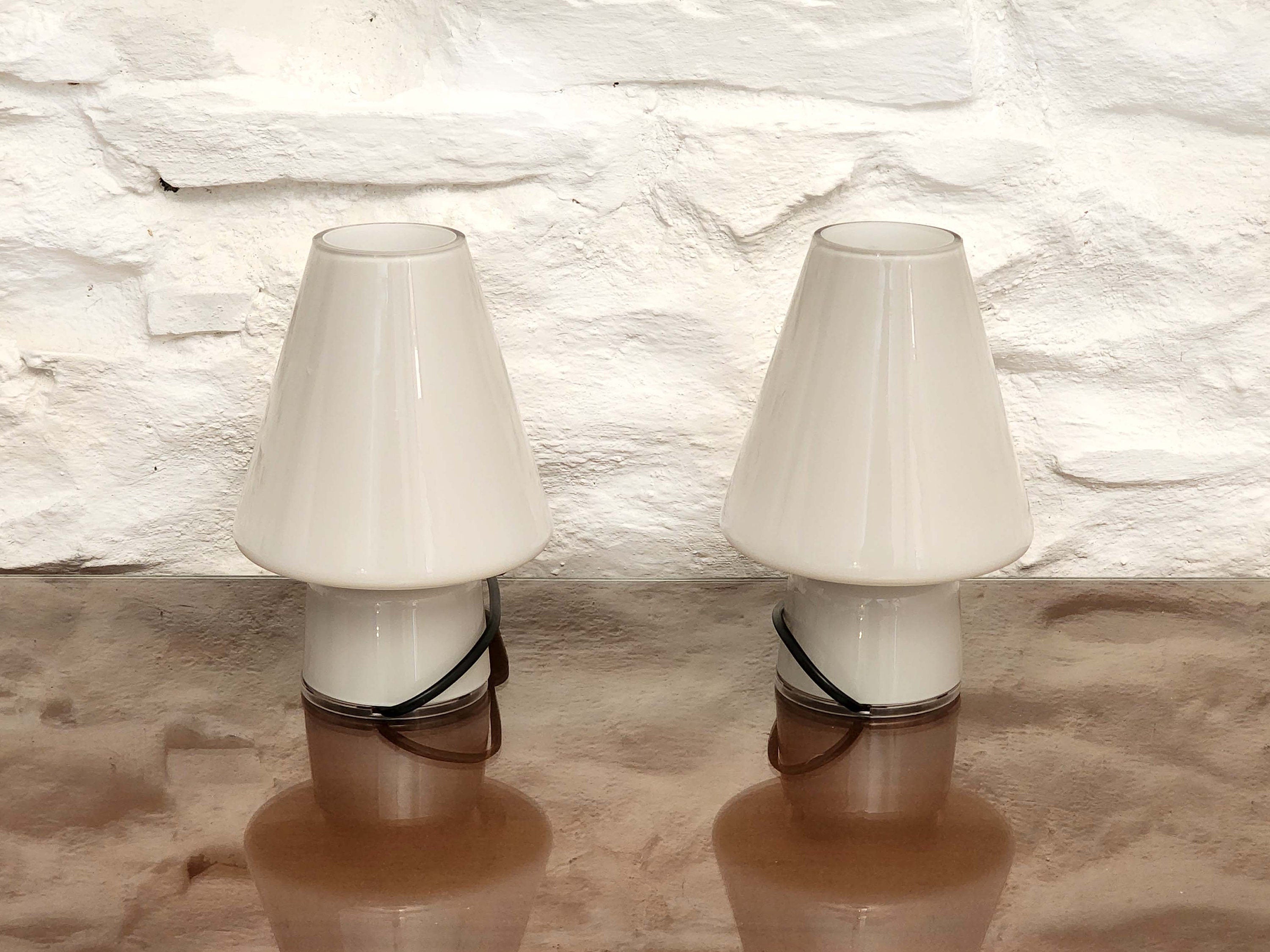 Bibi Sidecar Murano Glass Table Lamps by Alessandro Mendini for Artemide | Italian Postmodern | 1990s