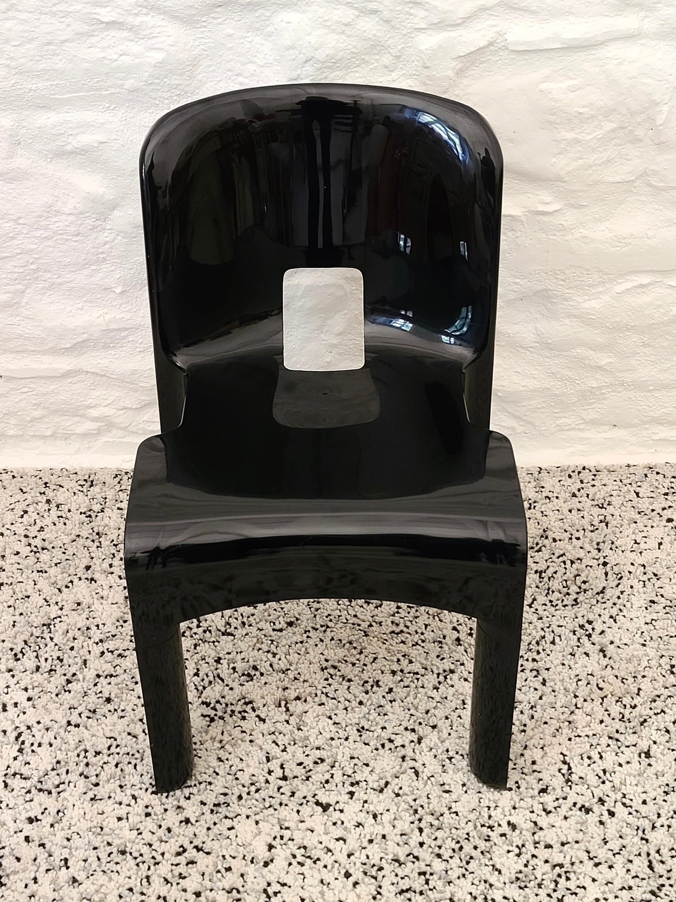 Universale Molded Plastic Chair Model 4867 in Black by Joe Colombo for Kartell | Italian Space Age | 1960s