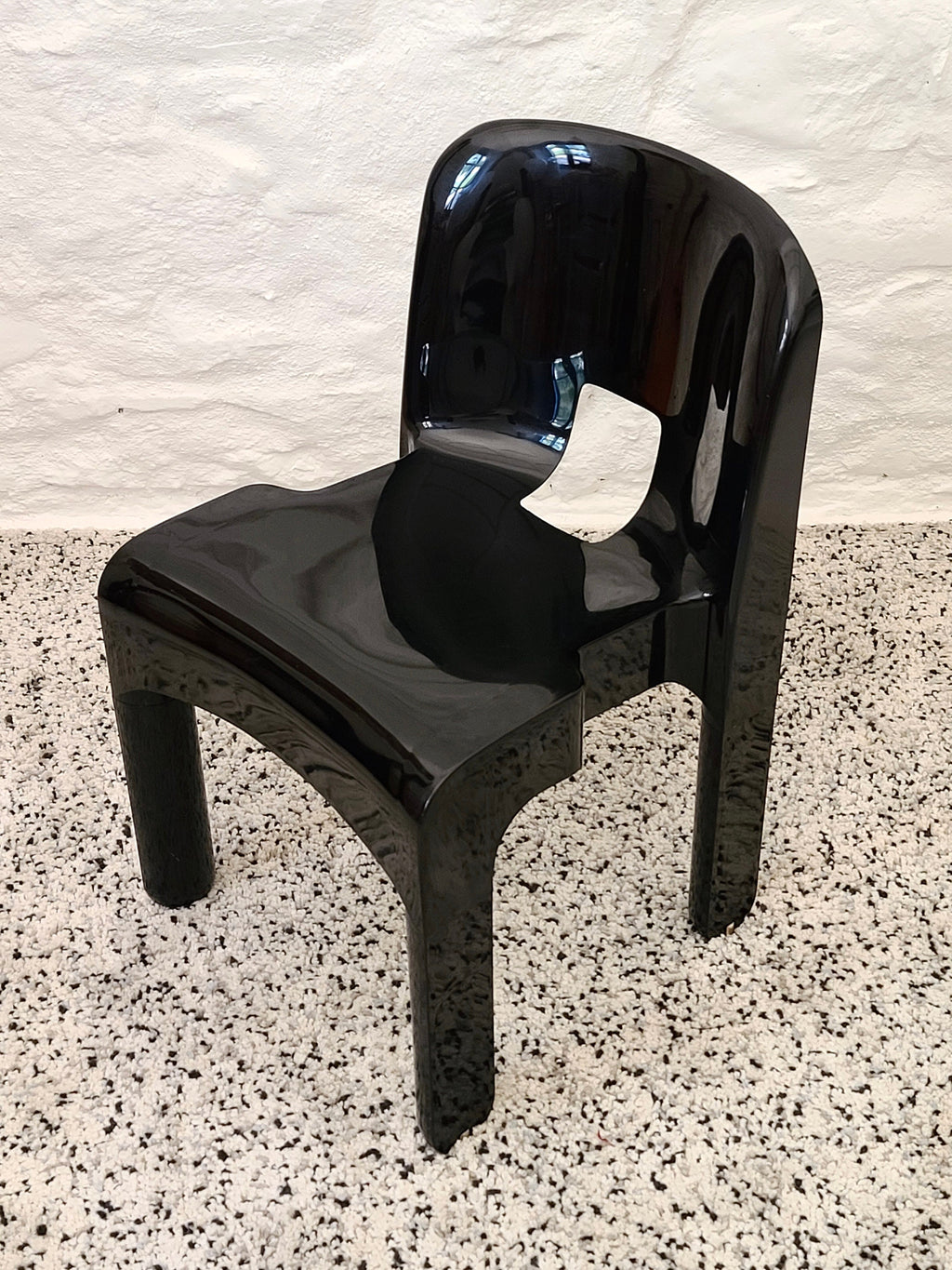 Universale Molded Plastic Chair Model 4867 in Black by Joe Colombo for Kartell | Italian Space Age | 1960s