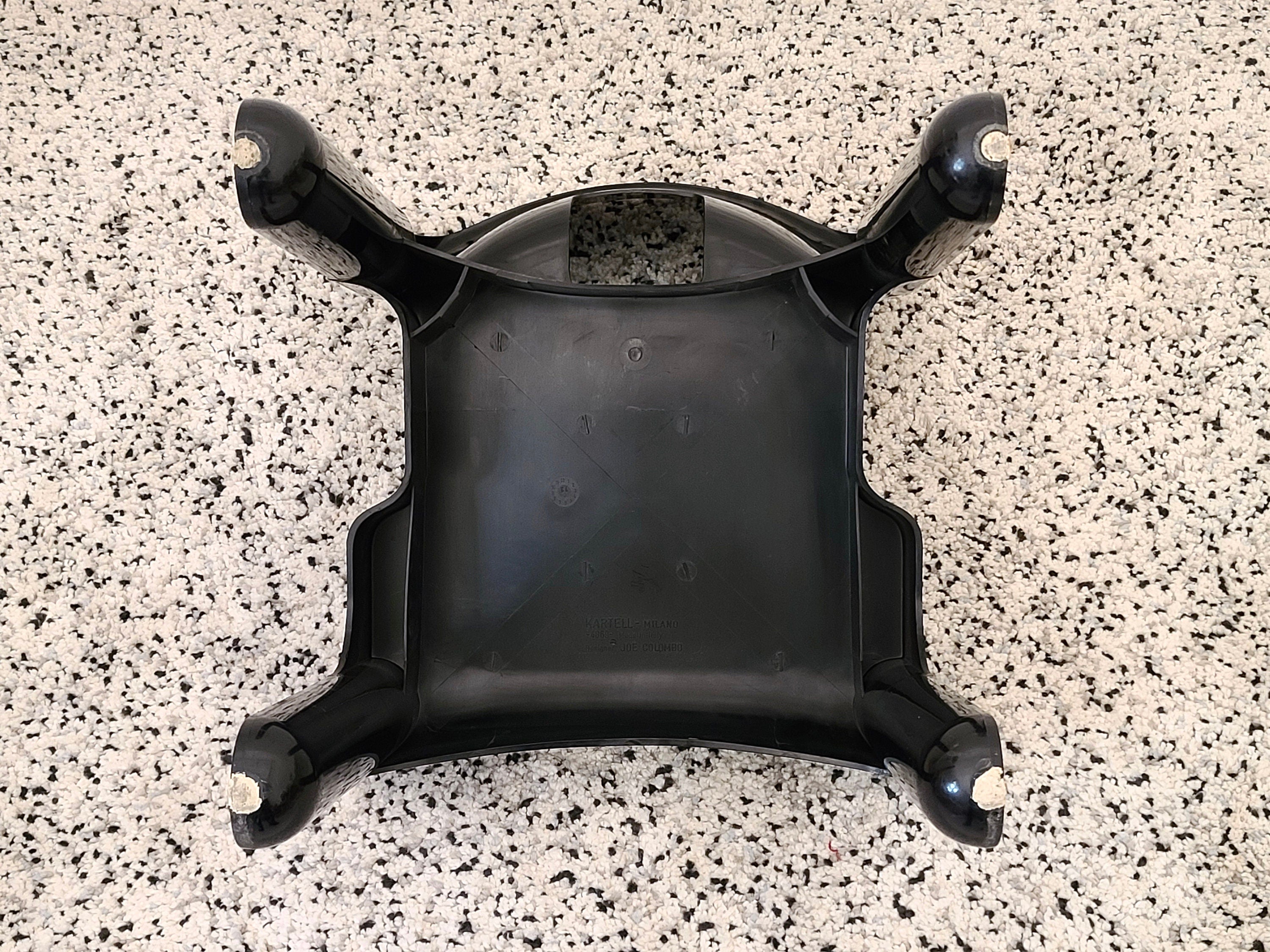 Universale Molded Plastic Chair Model 4867 in Black by Joe Colombo for Kartell | Italian Space Age | 1960s