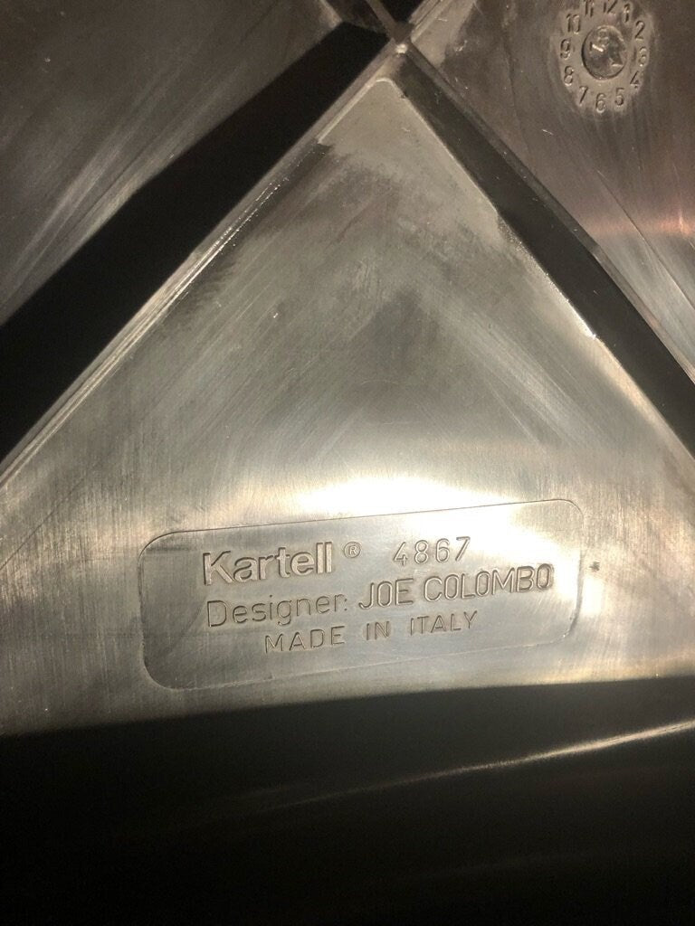 Universale Molded Plastic Chair Model 4867 in Black by Joe Colombo for Kartell | Italian Space Age | 1960s