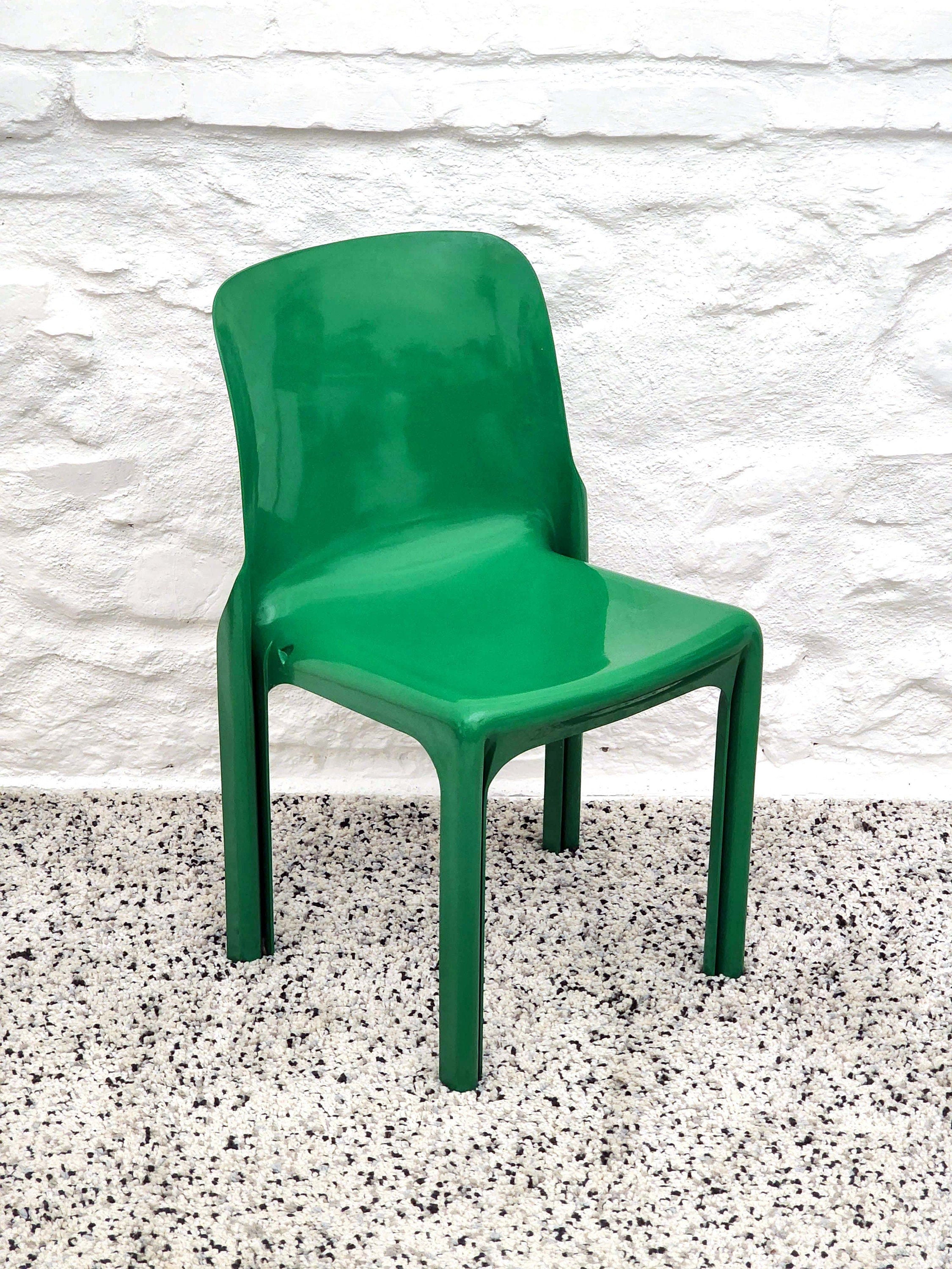 Selene Chair in Green by Vico Magistretti for Artemide | Italian Space Age | 1960s