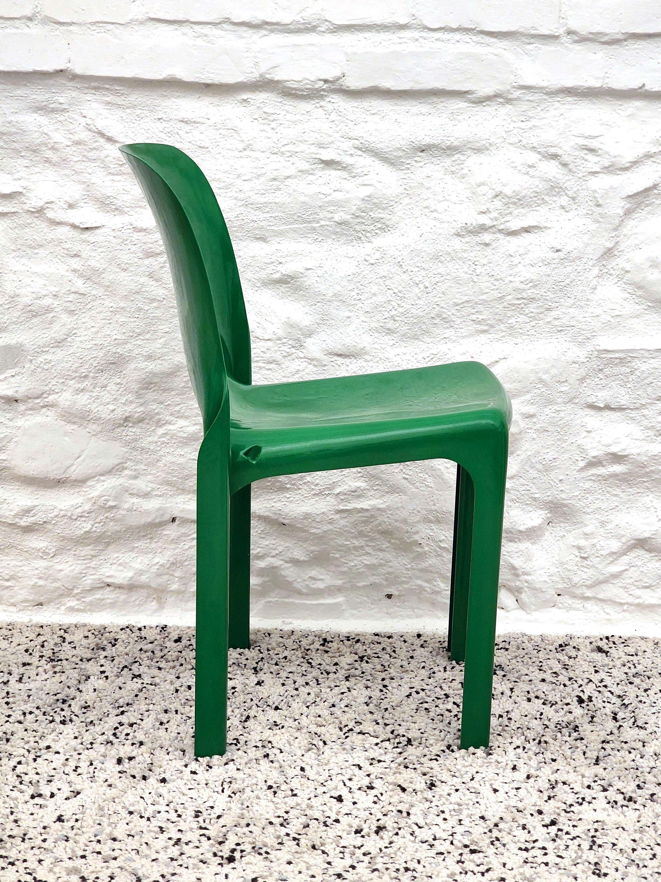 Selene Chair in Green by Vico Magistretti for Artemide | Italian Space Age | 1960s
