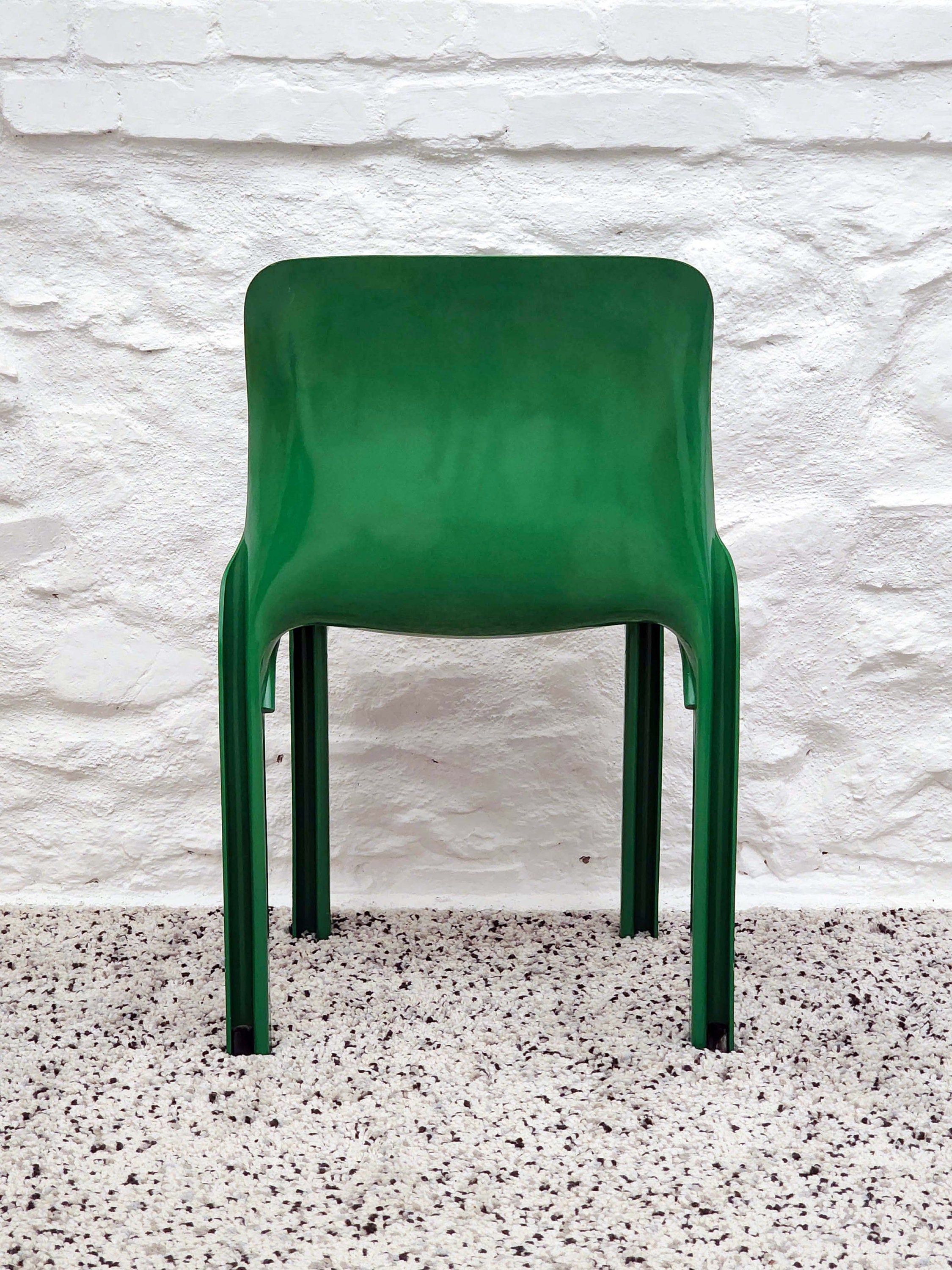 Selene Chair in Green by Vico Magistretti for Artemide | Italian Space Age | 1960s