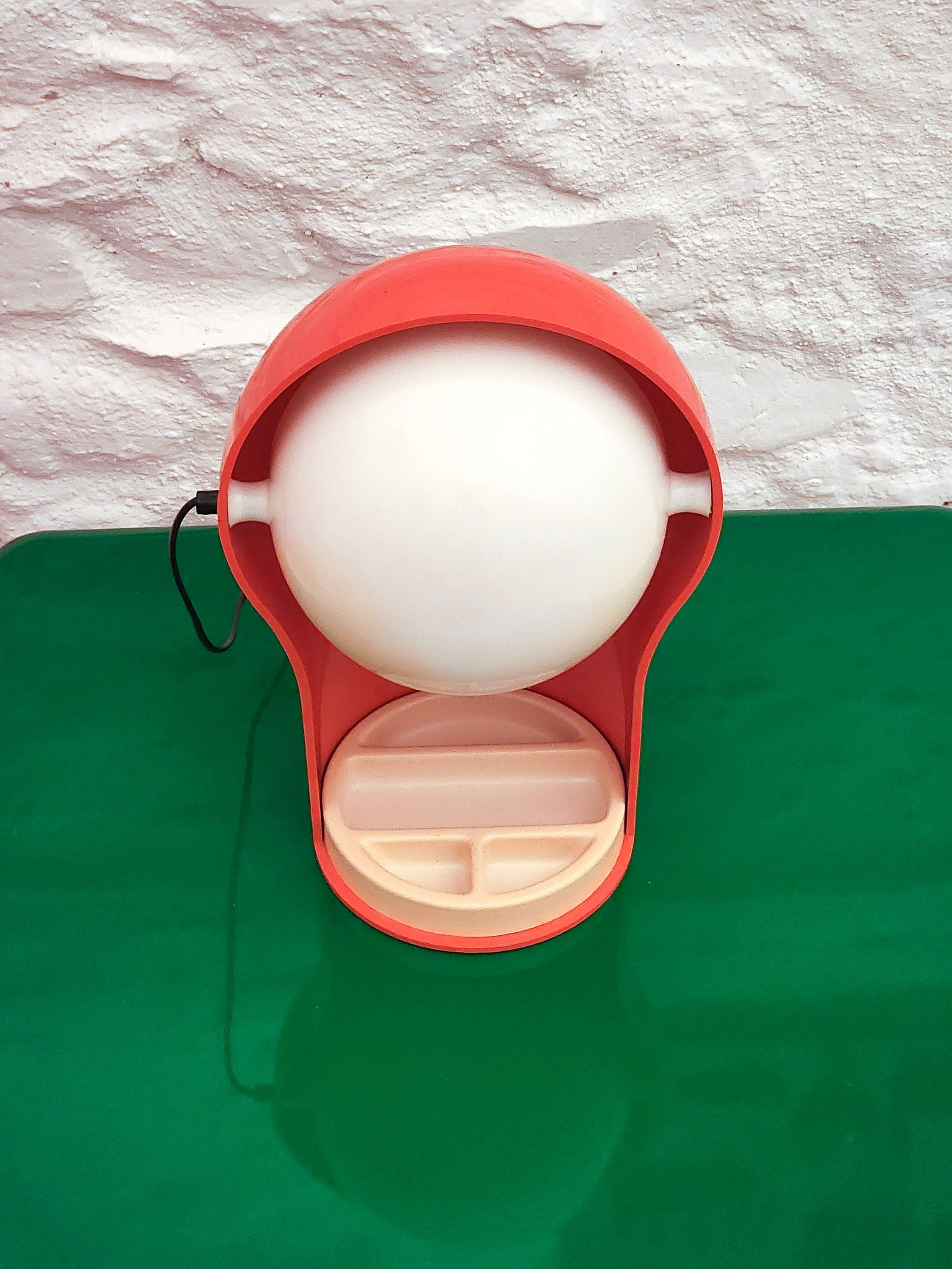 Telegono Plastic Table Lamp in Orange by Vico Magistretti for Artemide | Italian Space Age | 1960s
