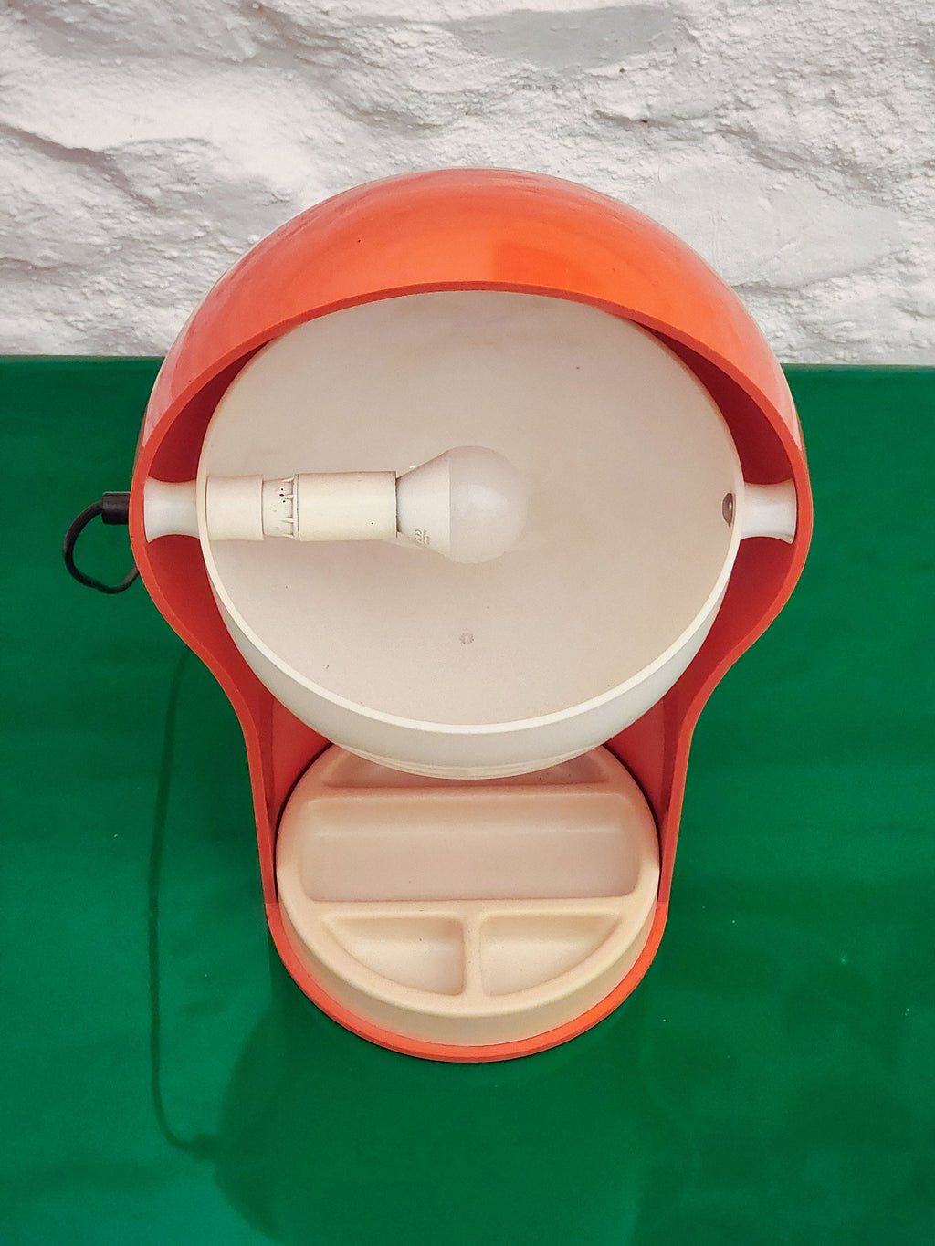 Telegono Plastic Table Lamp in Orange by Vico Magistretti for Artemide | Italian Space Age | 1960s