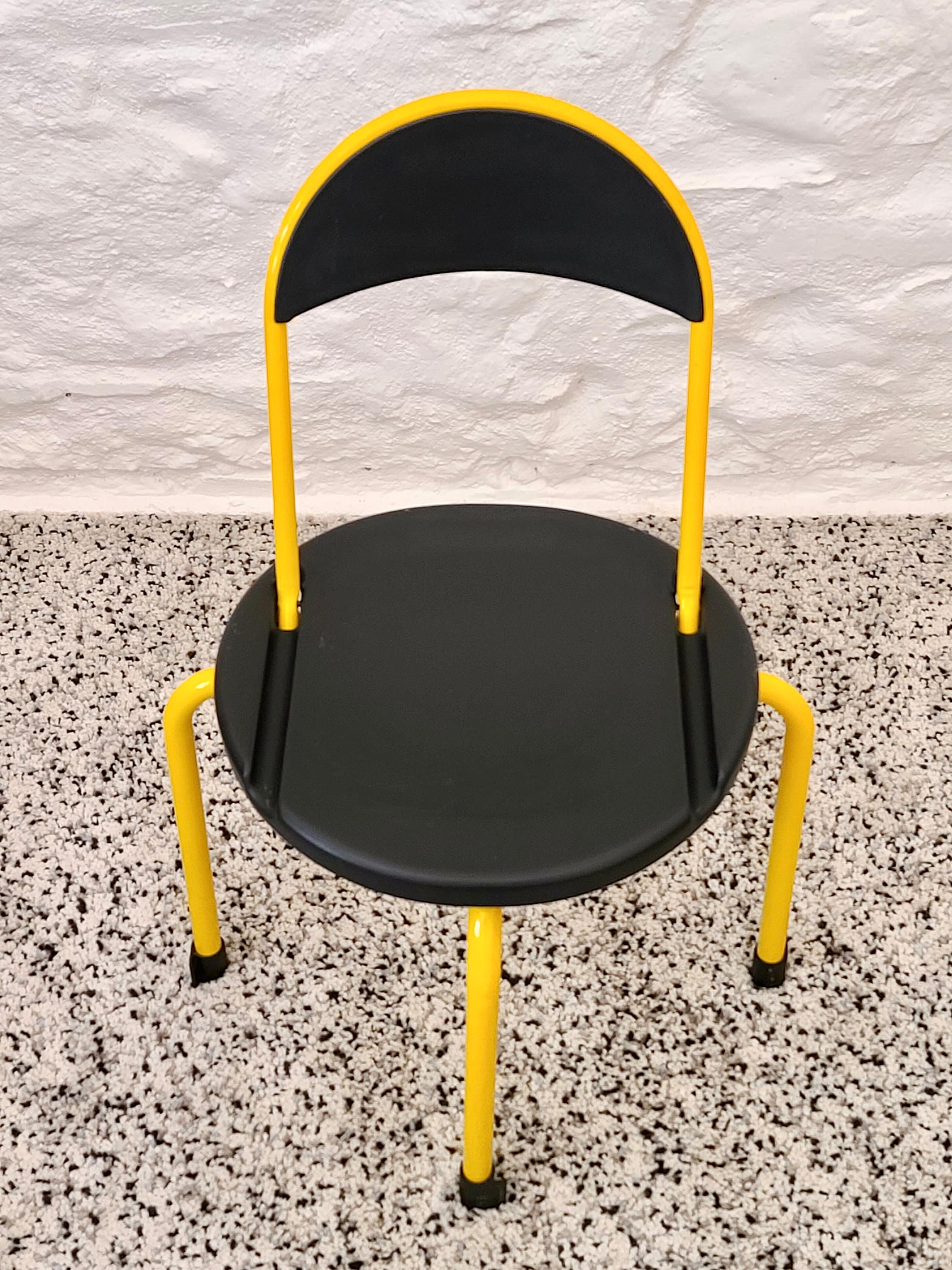 Clark CK3 Folding Chair in Black and Yellow by Lucci & Orlandini for Lamm | Italian Postmodern Design | 1980s