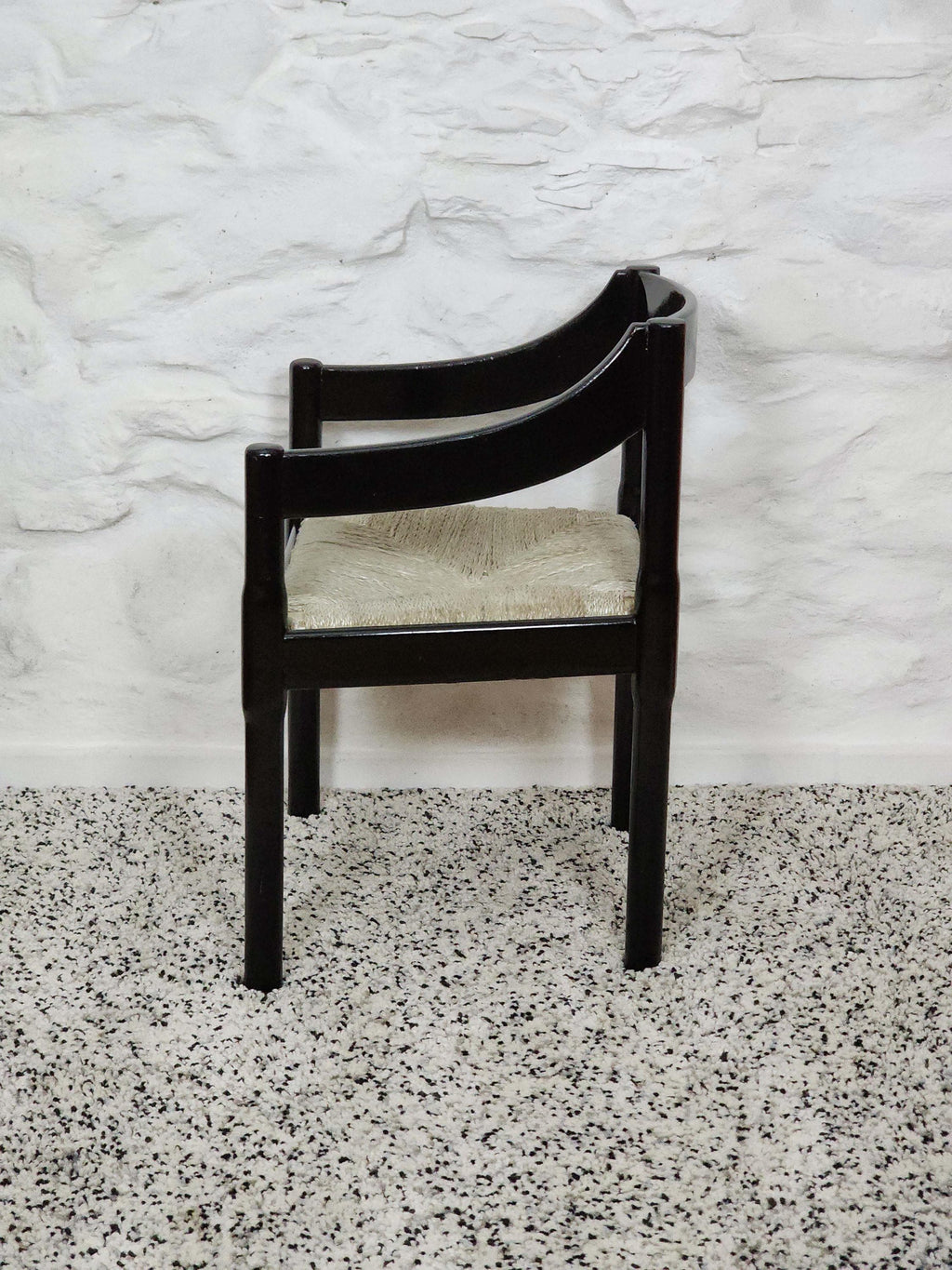 Carimate Dining Chair in Black Lacquer by Vico Magistretti for Cassina | Vintage Italian Design | 1960s