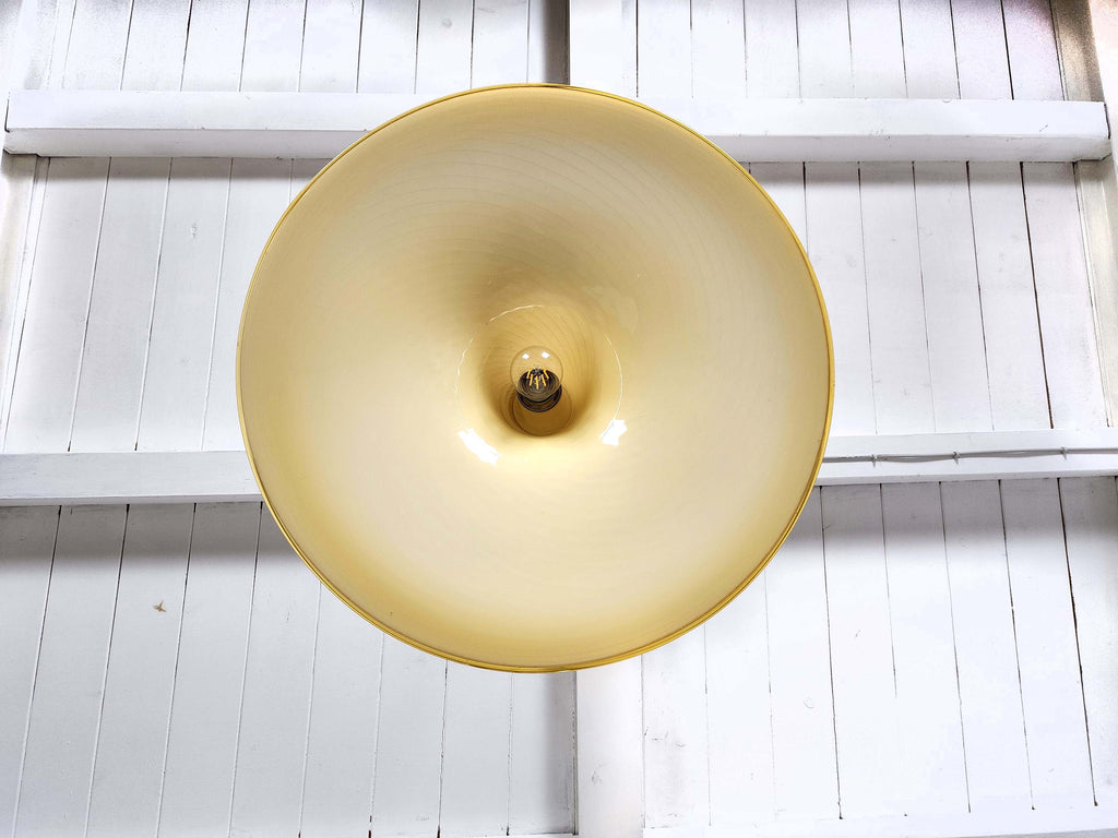 Murano Swirled Glass Pendant Ceiling Lamp by V. Nason | Italian Midcentury Modern | 1970s