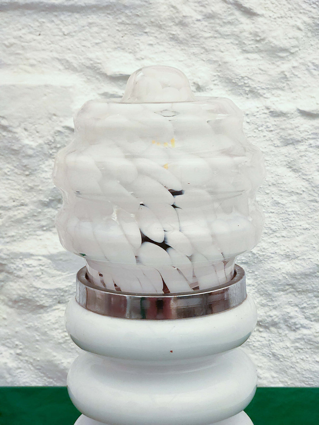 Two-Tiered Mottled Murano Glass Table Lamp by Carlo Nason for Mazzega | Italian Space Age | 1970s