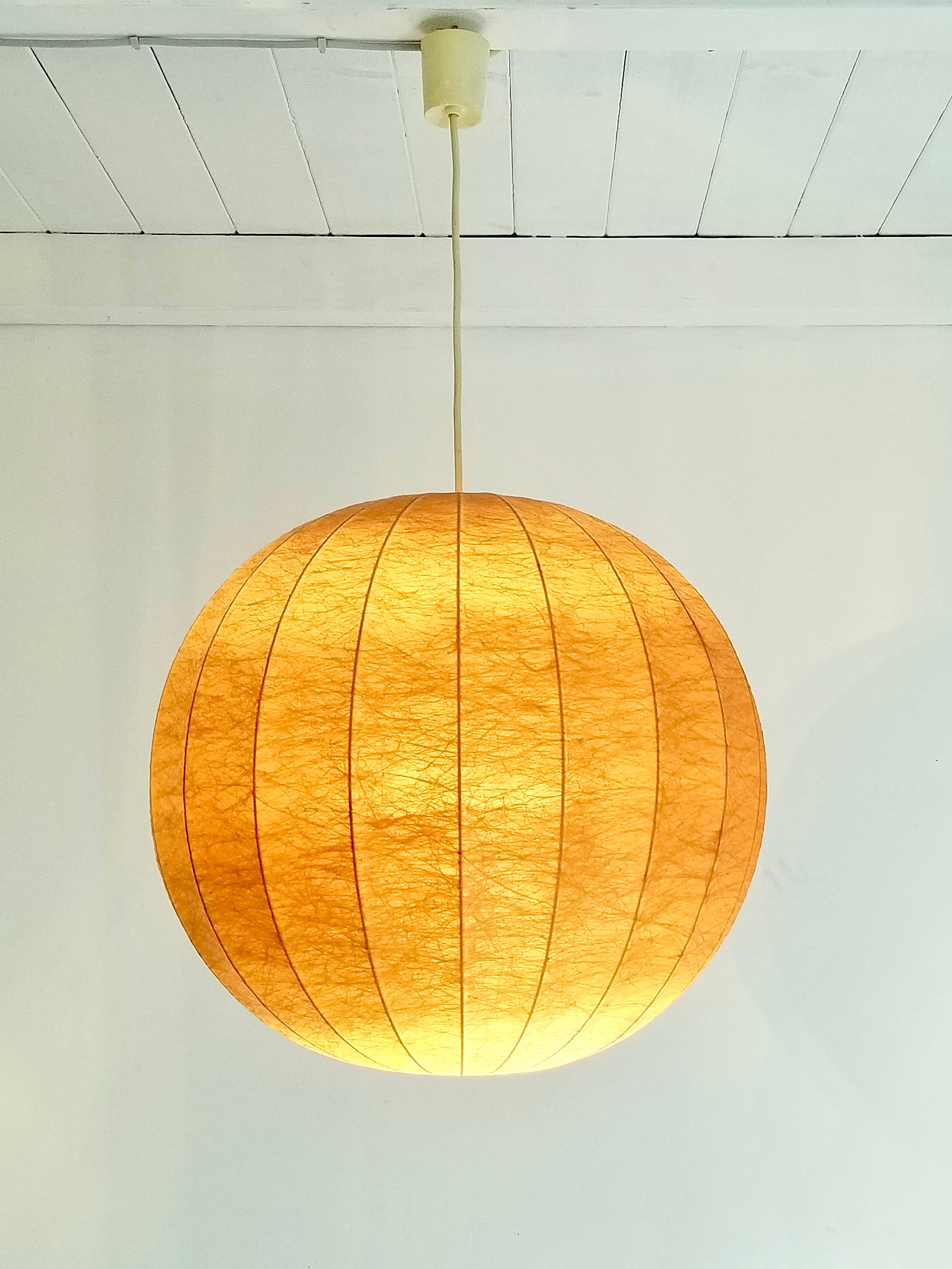 Flos Resin Cocoon Hanging Lamp by Achille Castiglioni | Midcentury Modern | 1960s