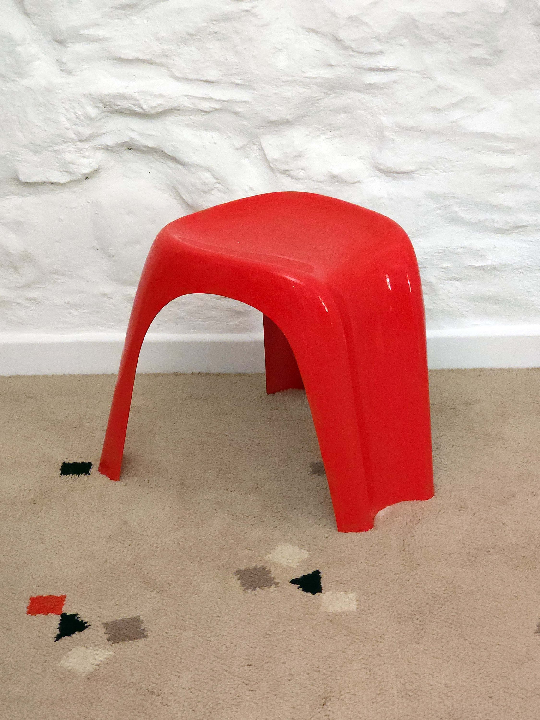 Stacki Plastic Stool by Giorgina Castiglioni for Bilumen | Italian Space Age | 1970s