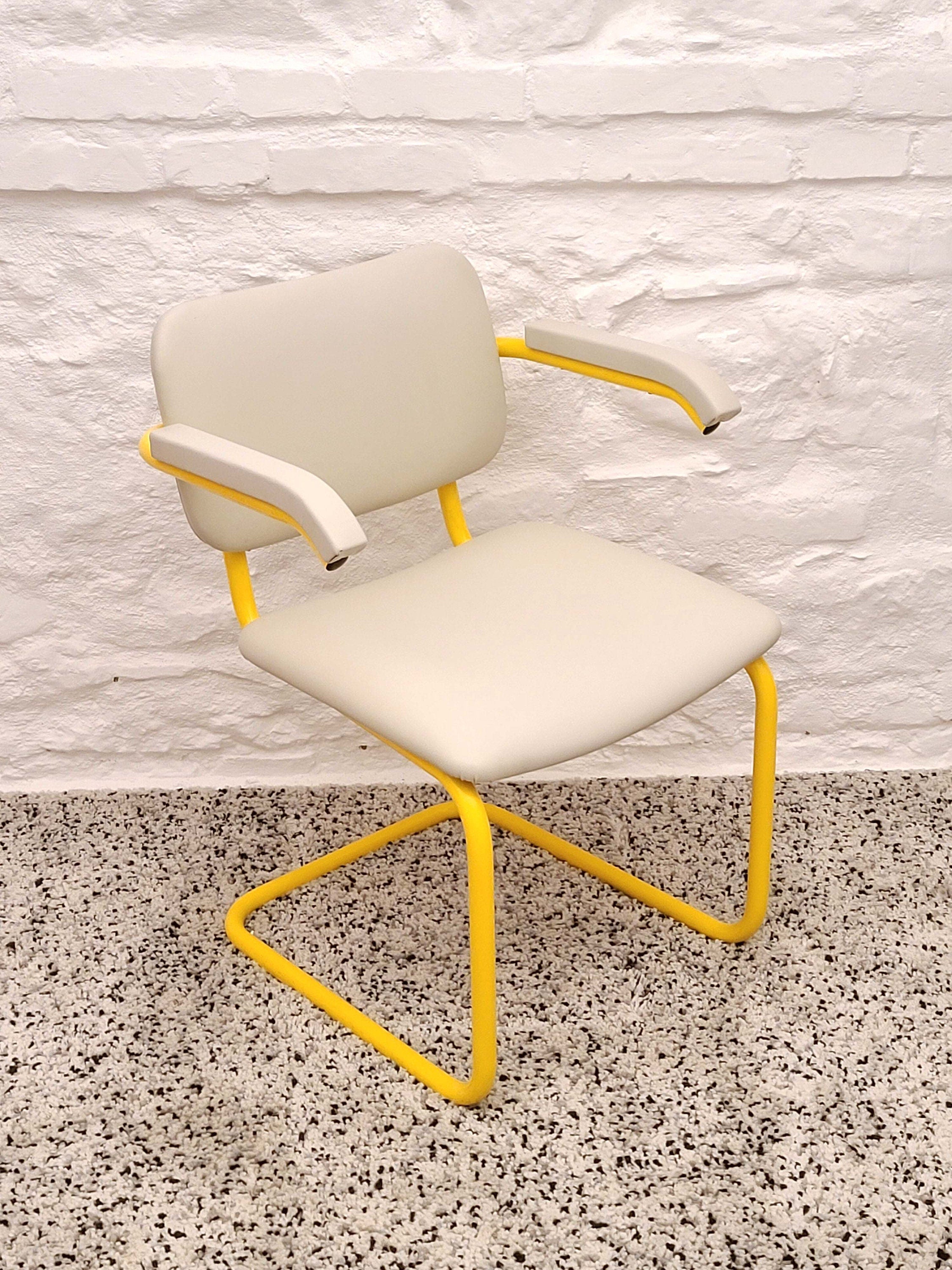 Vintage Metal Tube Armchair Dining Chair | Italian Postmodern | 1980s