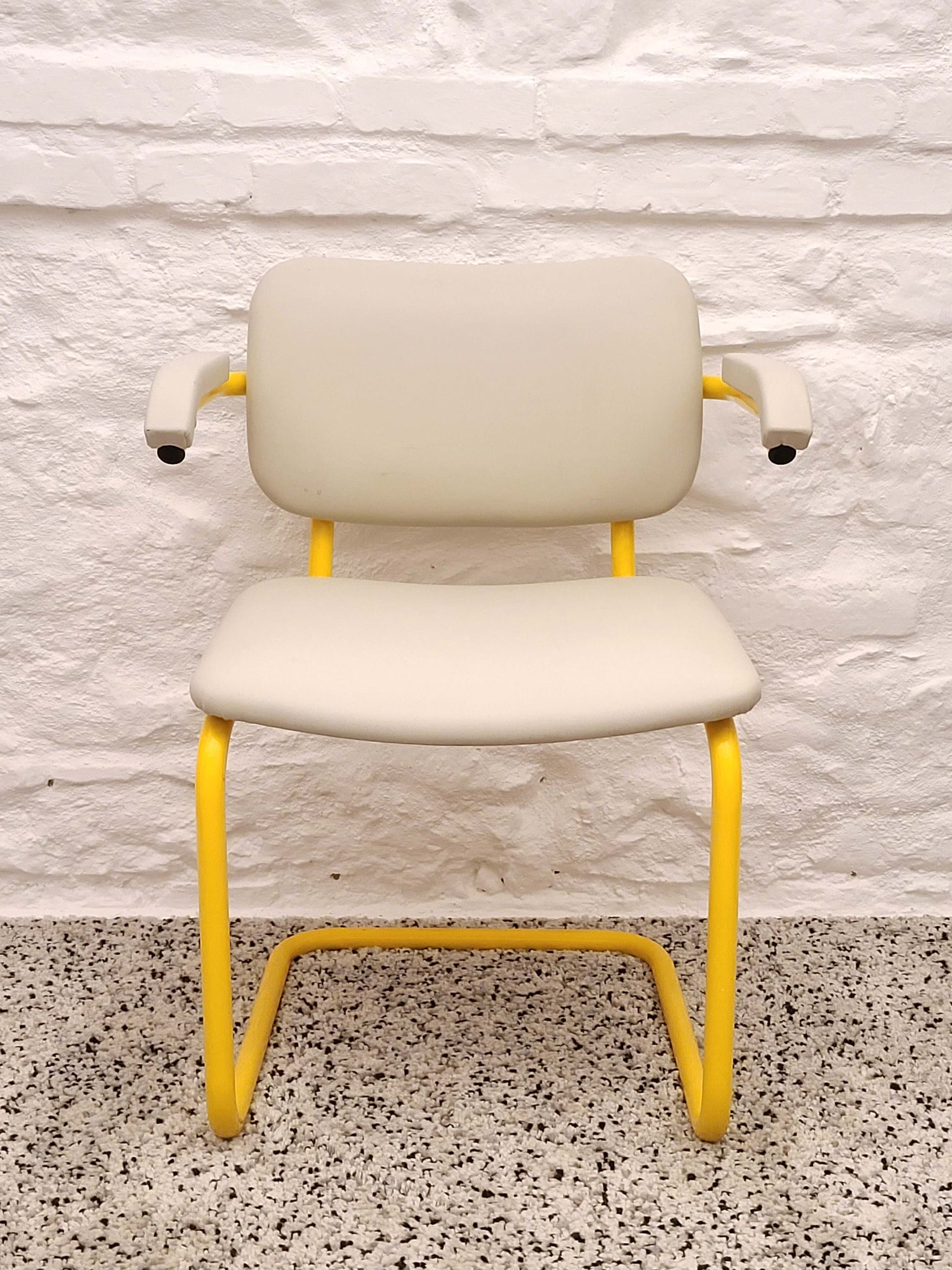 Vintage Metal Tube Armchair Dining Chair | Italian Postmodern | 1980s