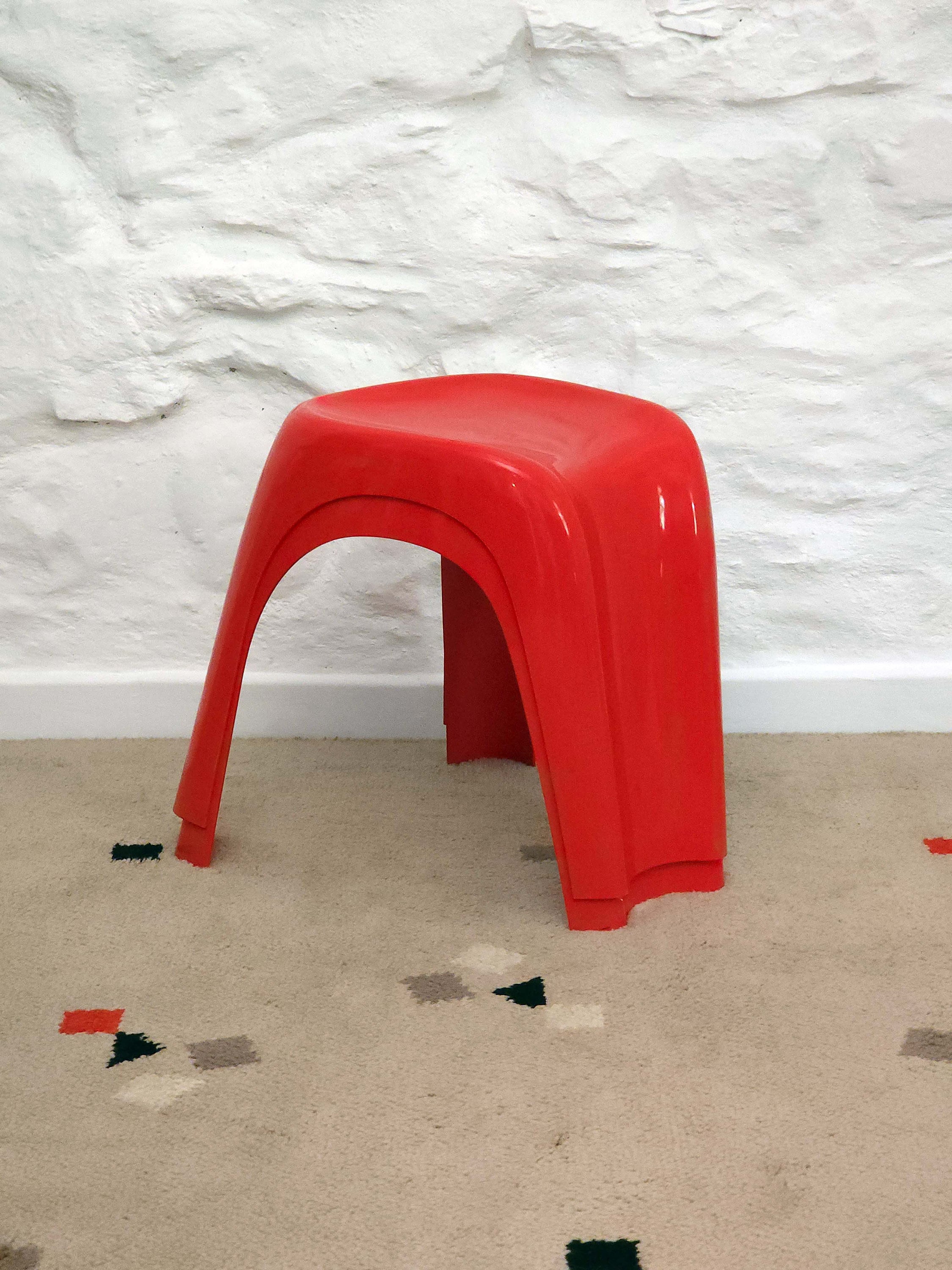 Stacki Plastic Stool by Giorgina Castiglioni for Bilumen | Italian Space Age | 1970s