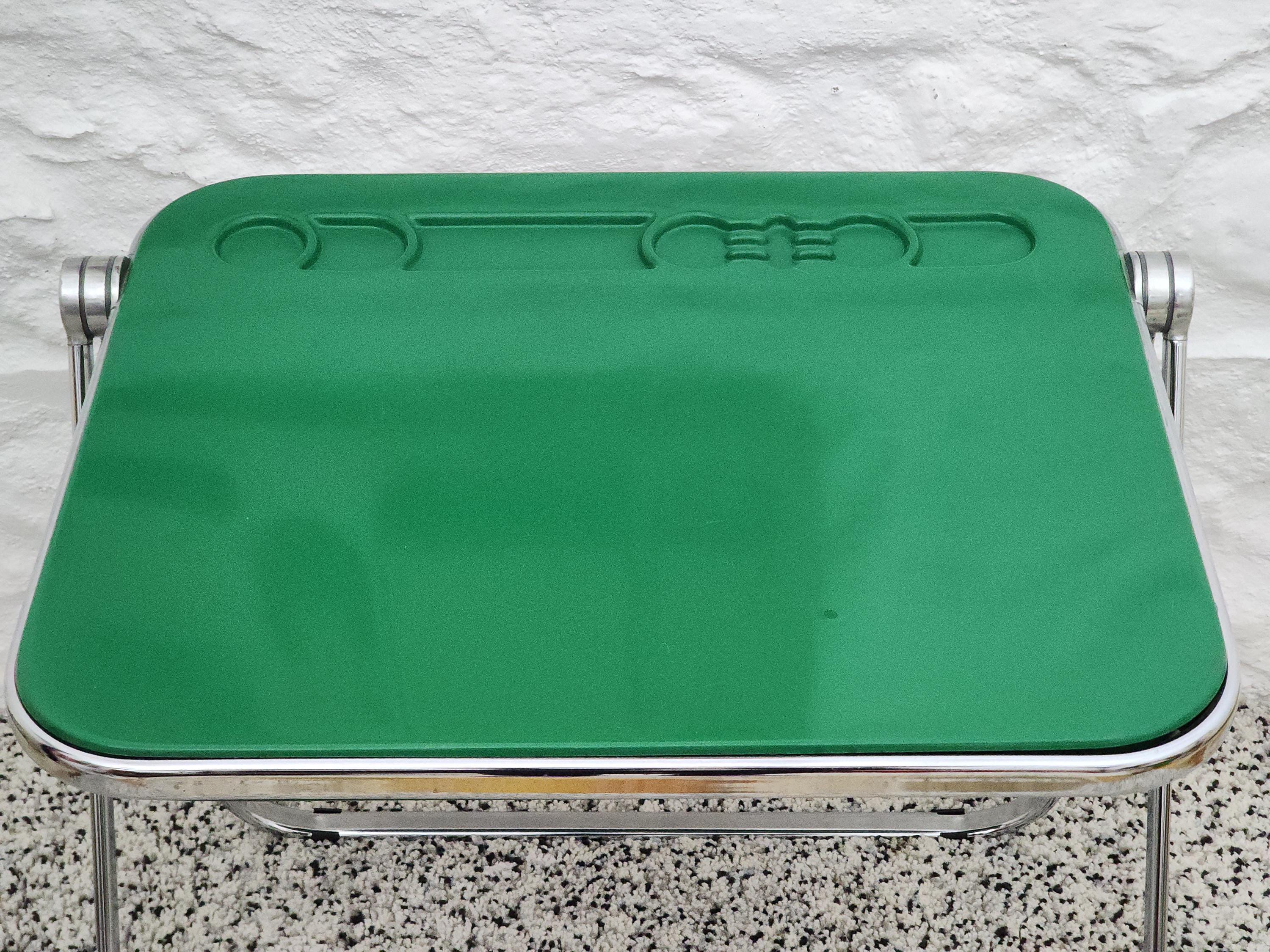 Platone Folding Desk in Green by Giancarlo Piretti for Castelli | Italian Space Age | 1960s