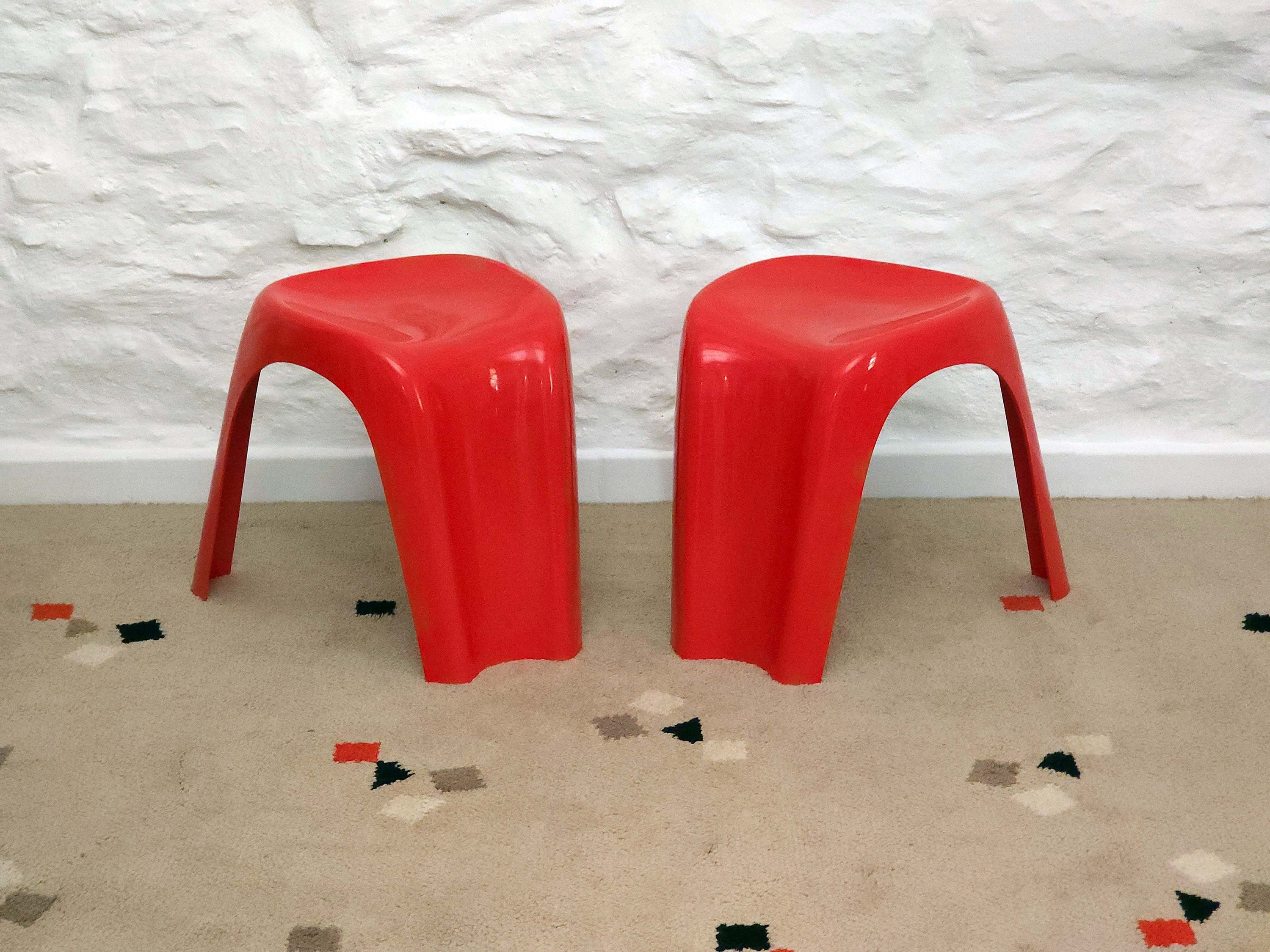 Stacki Plastic Stool by Giorgina Castiglioni for Bilumen | Italian Space Age | 1970s