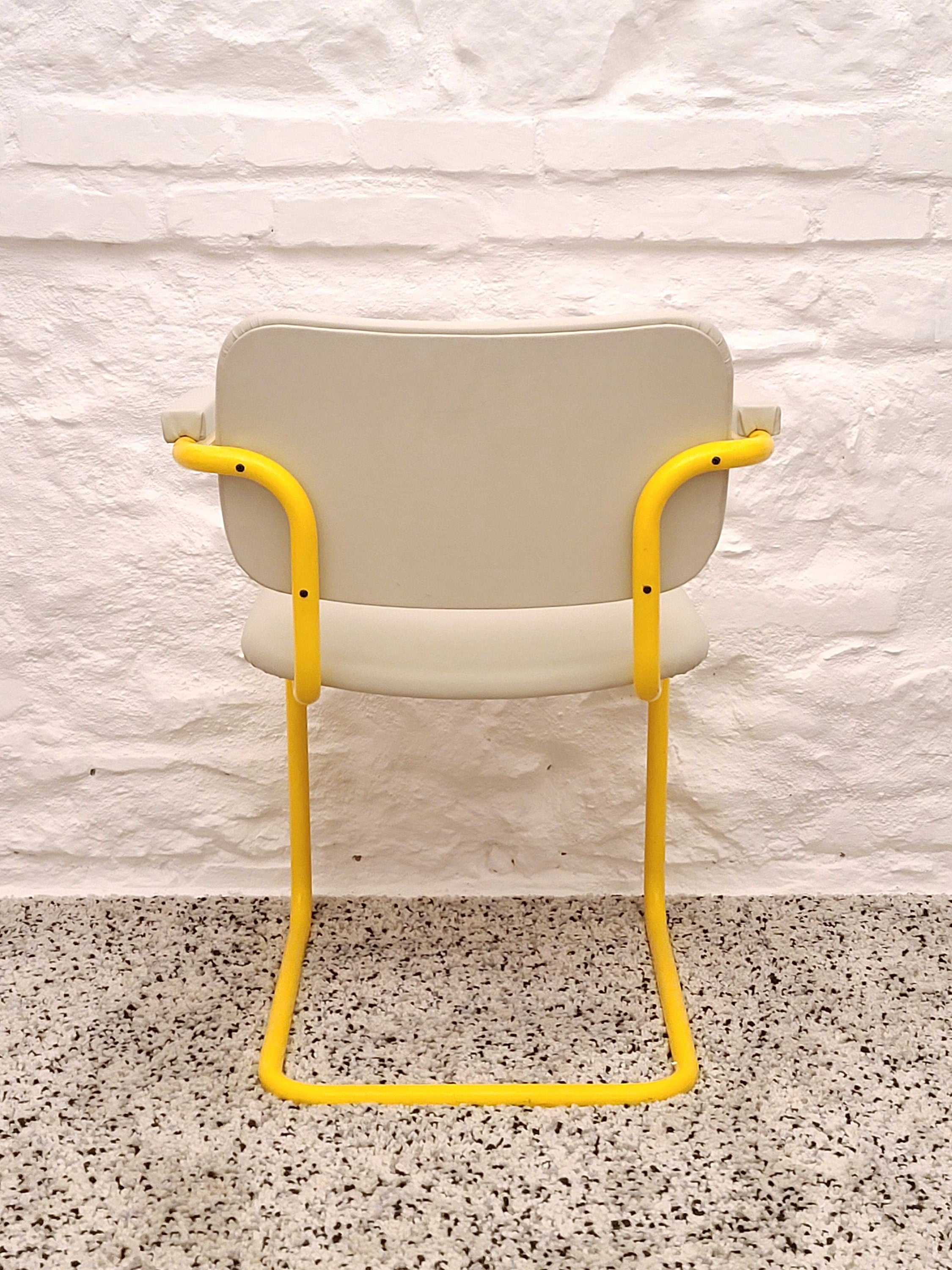 Vintage Metal Tube Armchair Dining Chair | Italian Postmodern | 1980s