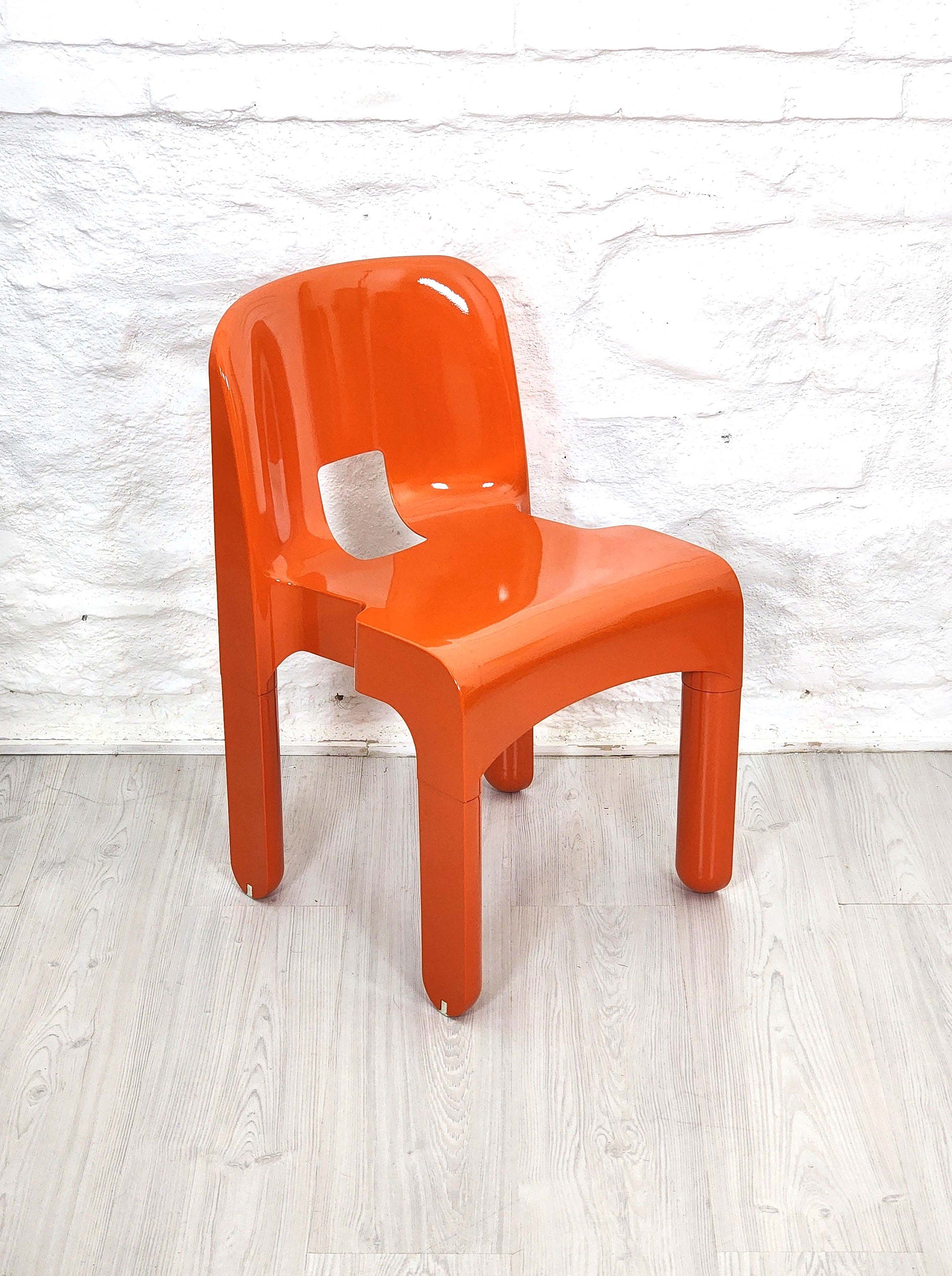 Universale Chair Model 4867 in Orange by Joe Colombo for Kartell | Italian Space Age | 1960s