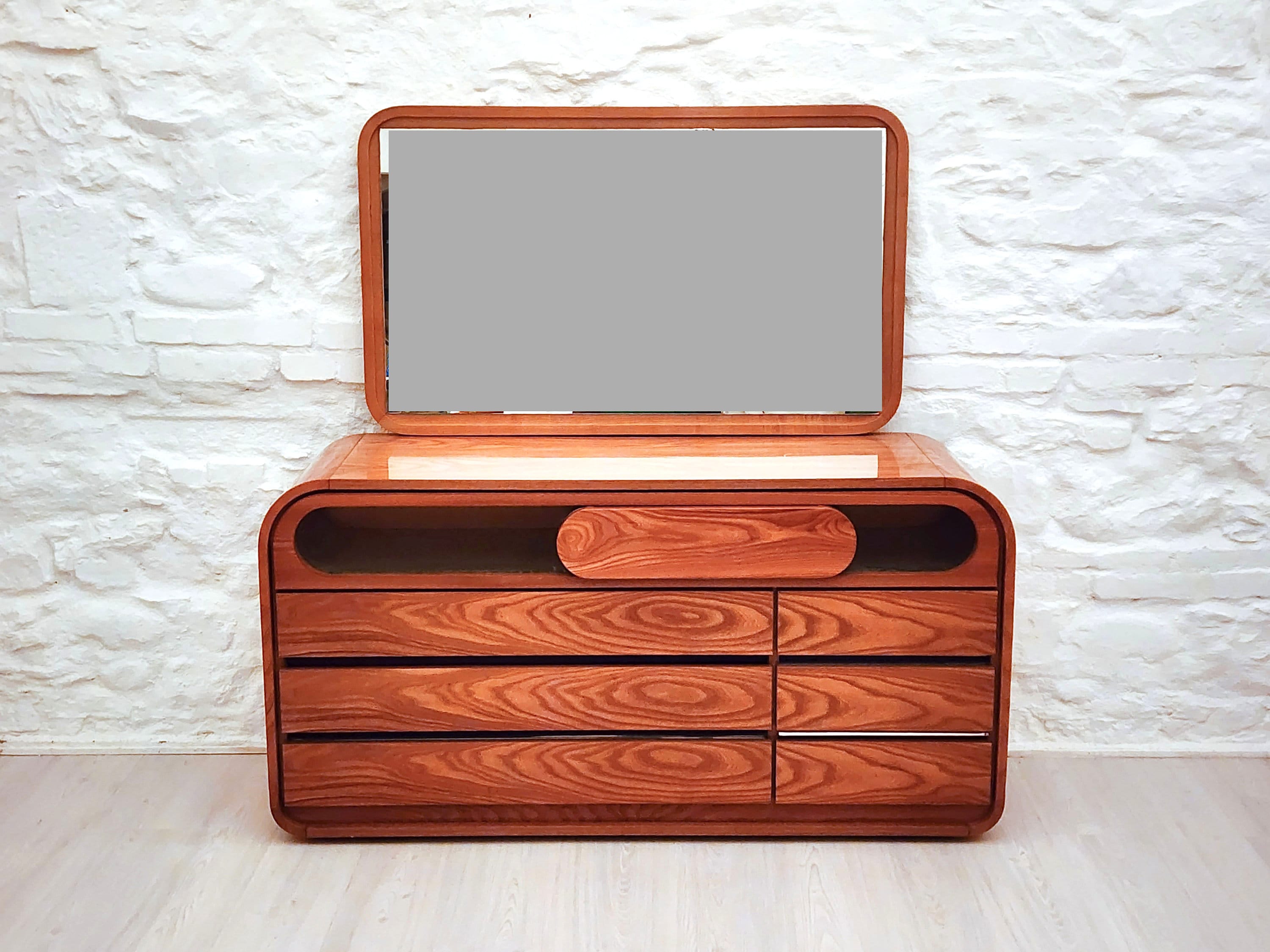 Wood and Steel Dresser Chest of Drawers by Mario Sabot | Italian Space Age | 1970s