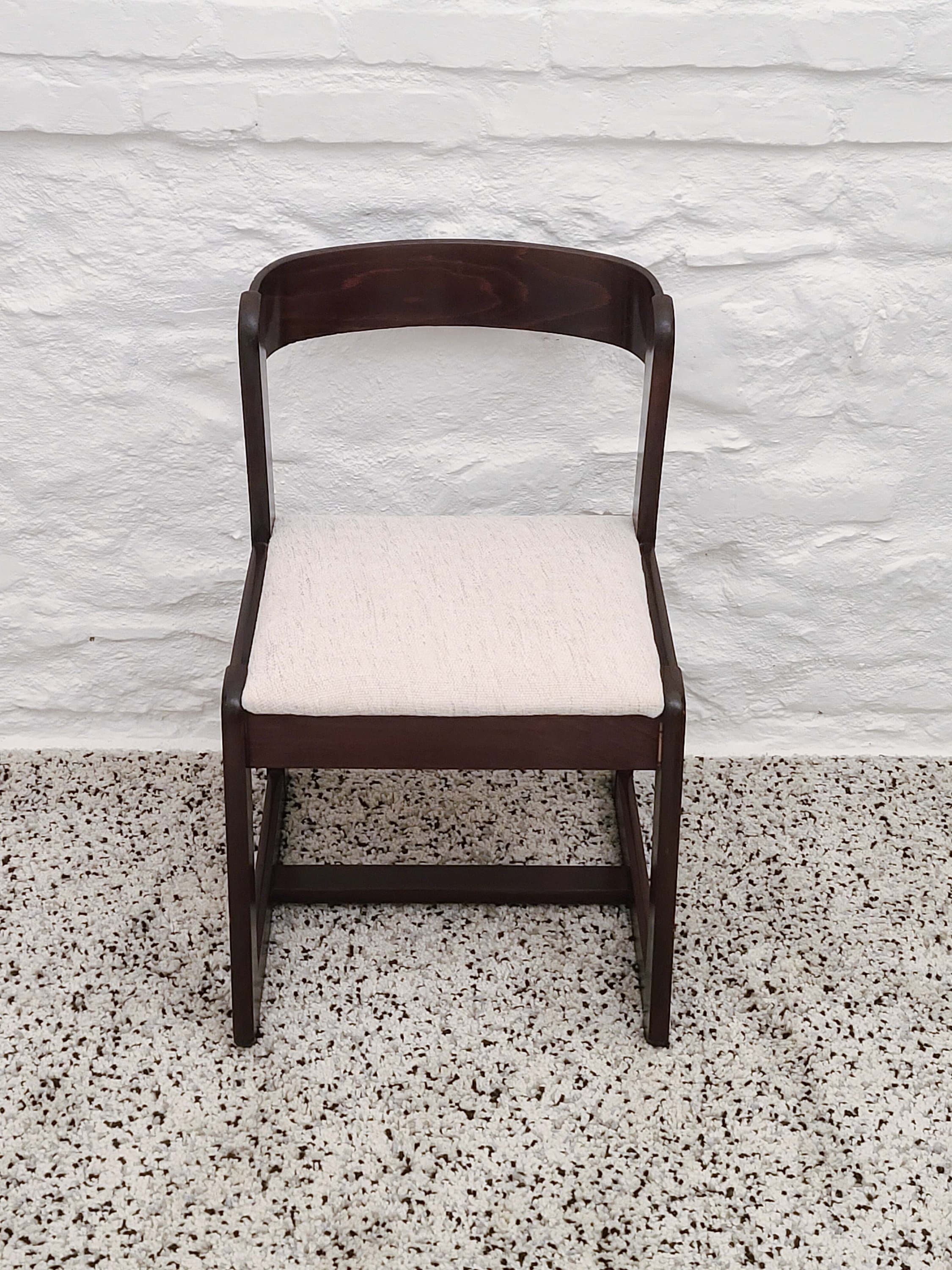 Wood and Boucle Dining Chairs by Willy Rizzo for Mario Sabot | Italian Space Age | 1970s | Set of 2