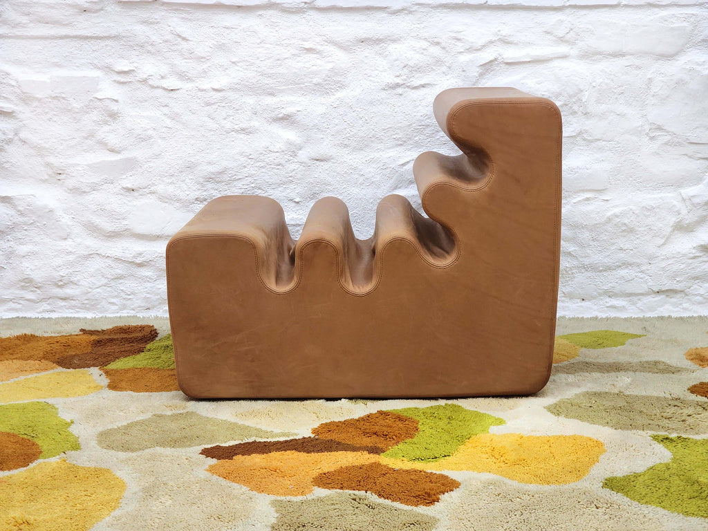 Karelia Lounge Chair in Brown Leather by Liisi Beckmann for Zanotta | Italian Space Age | 1960s